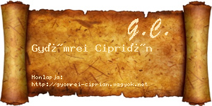 Gyömrei Ciprián névjegykártya